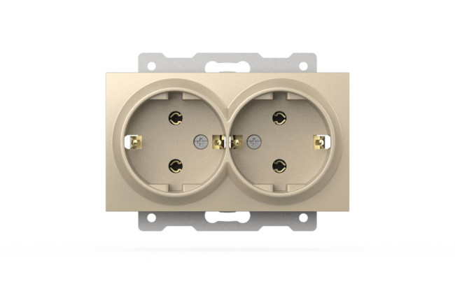 Розетка двухместная с заземлением ELBI Zena Vega 609-012500-907 Розетка двухместная с заземлением ELBI Zena Vega 609-012500-907