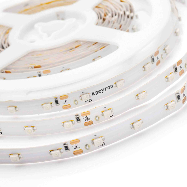 Светодиодная лента Apeyron 12В СТ 4,8Вт/м smd3528, 60д/м IP67 (НАНО) 5м желтая 00-83