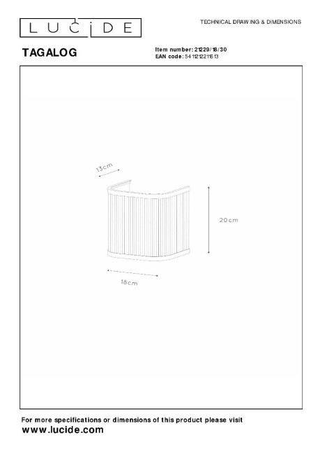 Настенный светильник Lucide Tagalog 21229/18/30 Настенный светильник Lucide Tagalog 21229/18/30