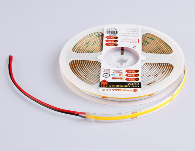 Светодиодная лента Ambrella Light Illumination COB 528Led/14W m/ 24V IP20 3000K/ 5m*10mm*2mm (2 конт.) GS4751 Светодиодная лента Ambrella Light Illumination COB 528Led/14W m/ 24V IP20 3000K/ 5m*10mm*2mm (2 конт.) GS4751