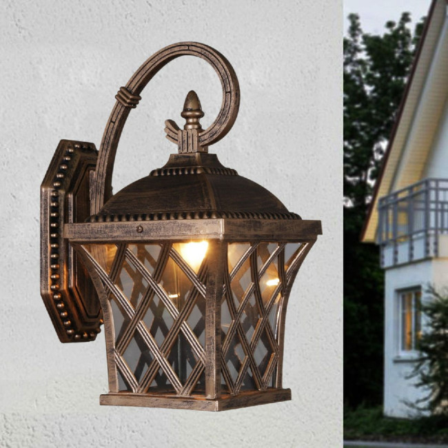 Уличный настенный светильник Reluce 09017-0.2-001SW BKG Уличный настенный светильник Reluce 09017-0.2-001SW BKG