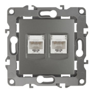 Розетка информационная двойная 2XRJ45 Эра 12-3108-12 Б0019354