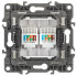 Розетка информационная двойная 2XRJ45 Эра 12-3108-12 Б0019354 Розетка информационная двойная 2XRJ45 Эра 12-3108-12 Б0019354