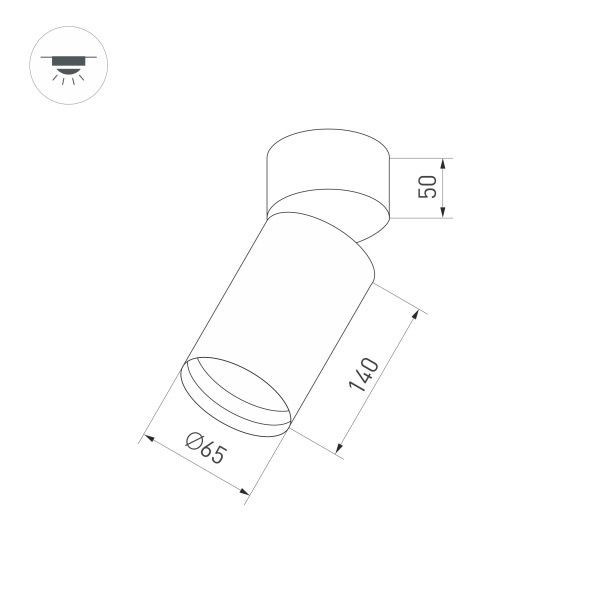 Корпус накладного светильника Arlight SP-Polo-Surface-Flap-R65 024383(1) Корпус накладного светильника Arlight SP-Polo-Surface-Flap-R65 024383(1)