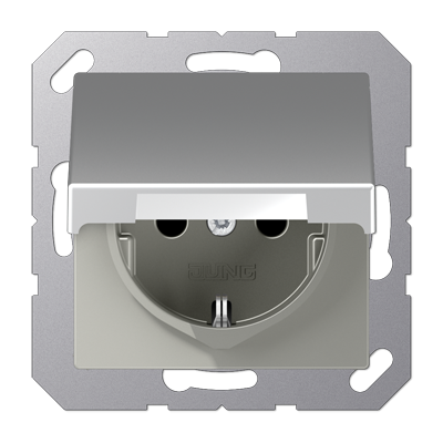 Розетка 2K+З с крышкой Jung A1520BFKLAL Розетка 2K+З с крышкой Jung A1520BFKLAL