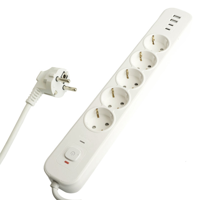 Сетевой фильтр 5-местный с/з и 2 USB-A+2 Type-C Stekker Nova HM21-51-02 50102 Сетевой фильтр 5-местный с/з и 2 USB-A+2 Type-C Stekker Nova HM21-51-02 50102