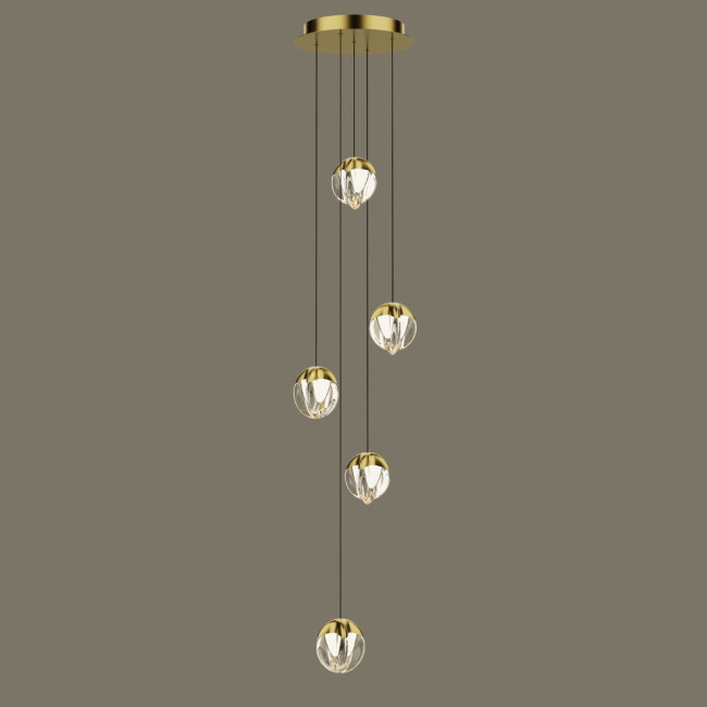 Подвесной светильник Delight Collection MD24001033-5A gold/clear Подвесной светильник Delight Collection MD24001033-5A gold/clear