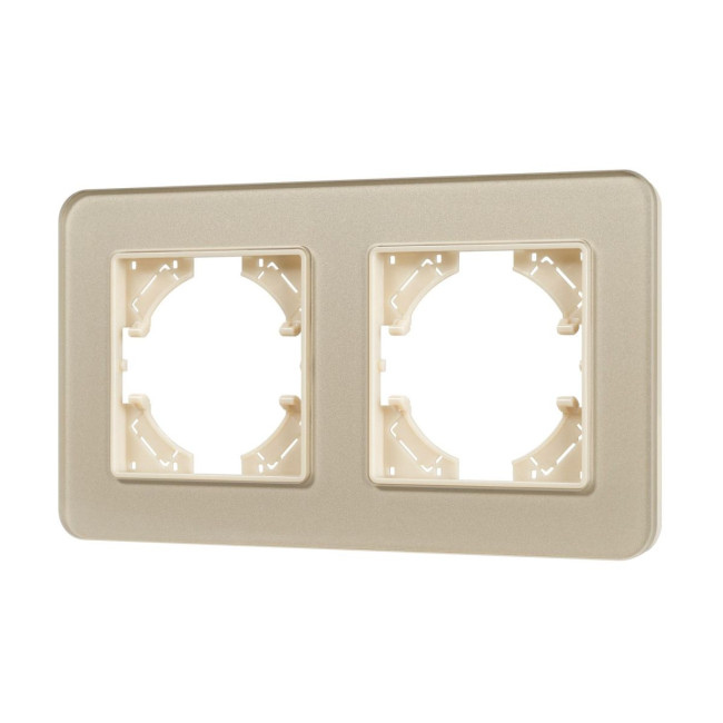 Рамка на 2 поста стеклянная Arlight FRM-OMALI-GS-2-GD 049695 Рамка на 2 поста стеклянная Arlight FRM-OMALI-GS-2-GD 049695