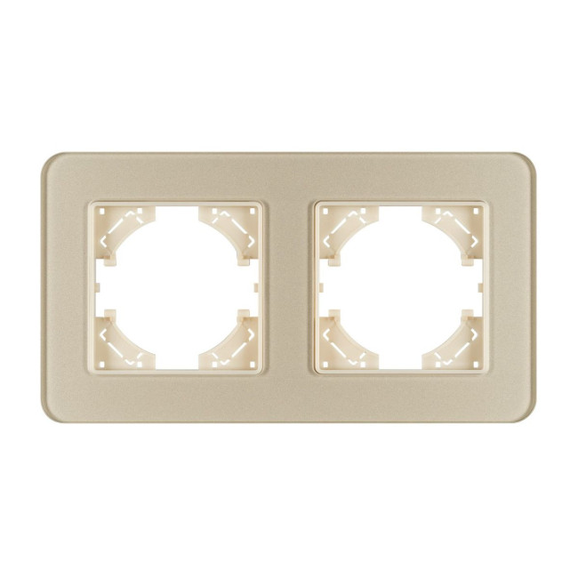 Рамка на 2 поста стеклянная Arlight FRM-OMALI-GS-2-GD 049695 Рамка на 2 поста стеклянная Arlight FRM-OMALI-GS-2-GD 049695