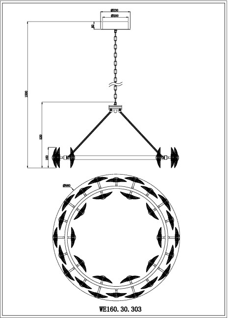 Подвесная люстра Wertmark Pamela WE160.30.303 Подвесная люстра Wertmark Pamela WE160.30.303