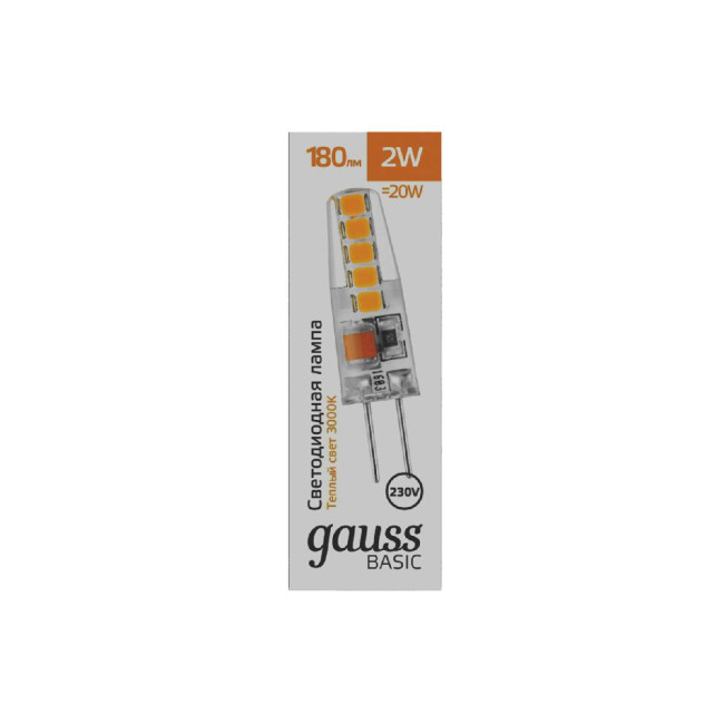Светодиодная лампа Gauss Basic G4 2W 3000K 1169712 Светодиодная лампа Gauss Basic G4 2W 3000K 1169712