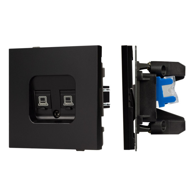 Механизм компьютерной розетки двойной Arlight SCT-TENDO-MPC2-PL-BK (RJ-45, CAT6) 054101 Механизм компьютерной розетки двойной Arlight SCT-TENDO-MPC2-PL-BK (RJ-45, CAT6) 054101