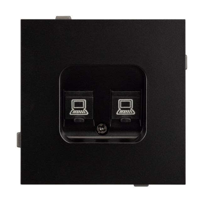 Механизм компьютерной розетки двойной Arlight SCT-TENDO-MPC2-PL-BK (RJ-45, CAT6) 054101 Механизм компьютерной розетки двойной Arlight SCT-TENDO-MPC2-PL-BK (RJ-45, CAT6) 054101