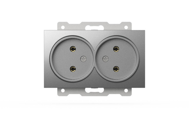 Розетка двухместная без заземления ELBI Zena Vega 609-011000-908 Розетка двухместная без заземления ELBI Zena Vega 609-011000-908