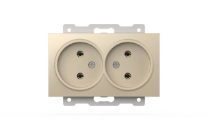 Розетка двухместная без заземления ELBI Zena Vega 609-012500-908 Розетка двухместная без заземления ELBI Zena Vega 609-012500-908