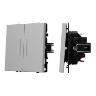 Механизм выключателя двухклавишный непроходной Arlight LED SWT-NOBE-MK02-SFPL-L-IS (230V, 10A) 059418