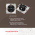 Розетка круглая с/з и шторками и рамкой Arte Milano SET08-1-40-1 black