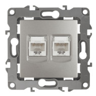 Розетка информационная двойная 2XRJ45 Эра 12-3108-15 Б0019357