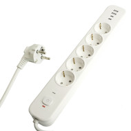 Сетевой фильтр 5-местный с/з и 2 USB-A+2 Type-C 3 Stekker Nova HM21-51-03 50103 Сетевой фильтр 5-местный с/з и 2 USB-A+2 Type-C 3 Stekker Nova HM21-51-03 50103