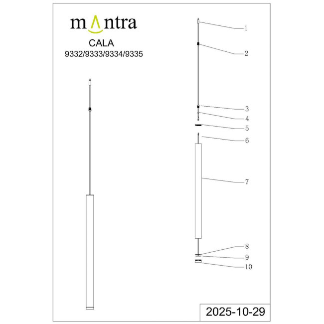 Подвесной модульный светильник без основания Mantra Cala 9333 Подвесной модульный светильник без основания Mantra Cala 9333