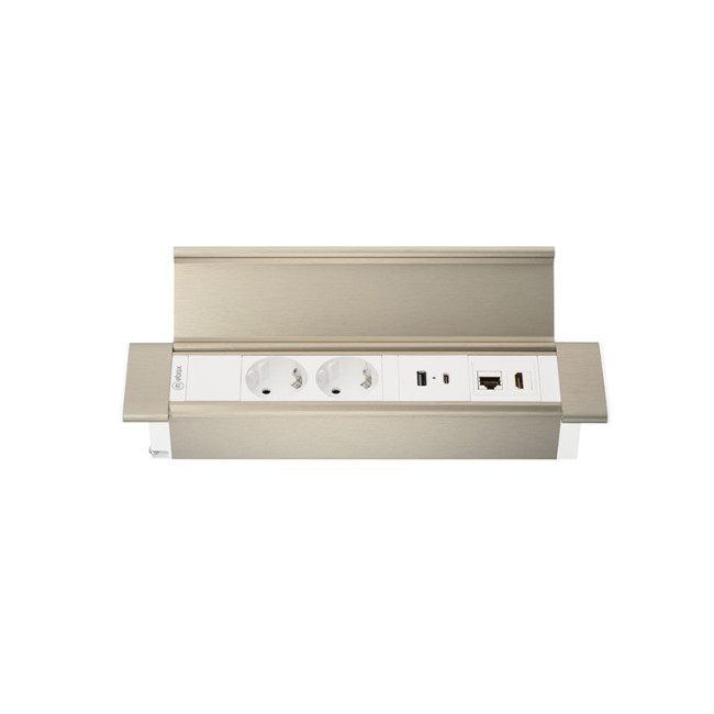 Блок розеток 41P (2 секции, USB + type C + RJ45 + HDMI) Mebax 00-00002596 Блок розеток 41P (2 секции, USB + type C + RJ45 + HDMI) Mebax 00-00002596