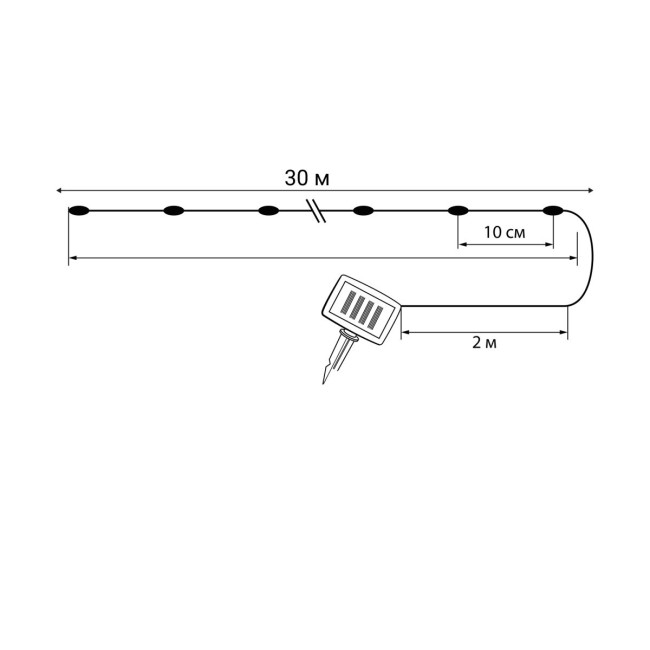 Садовая гирлянда на солнечной батарее Uniel USL-S-128/PT30000 WARMWHITE DEW UL-00012694 Садовая гирлянда на солнечной батарее Uniel USL-S-128/PT30000 WARMWHITE DEW UL-00012694
