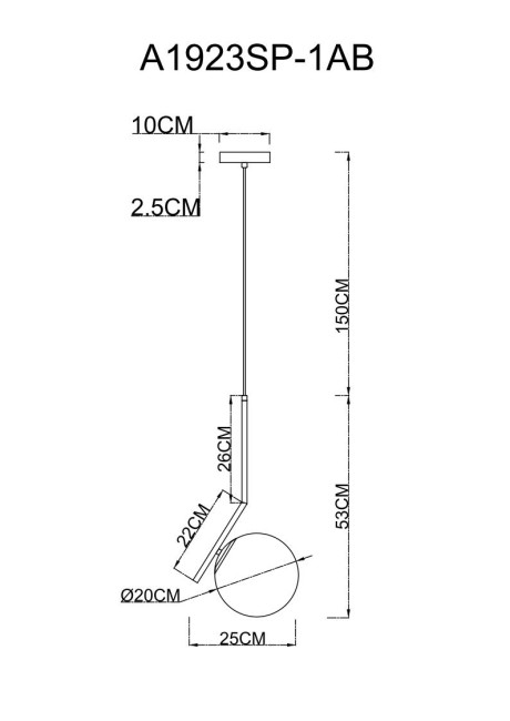Подвесной светильник Arte Lamp Bolla-Unica A1923SP-1AB Подвесной светильник Arte Lamp Bolla-Unica A1923SP-1AB