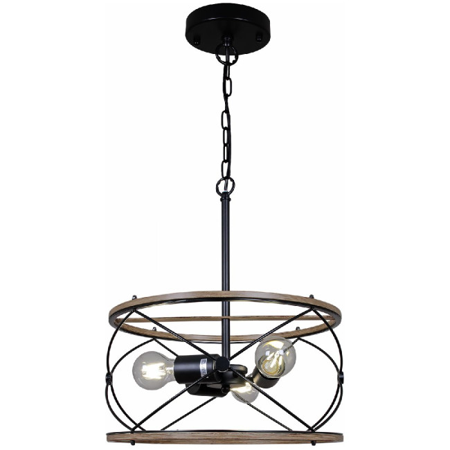 Подвесная люстра Illumico IL1008-3P-05 BK WOOD Подвесная люстра Illumico IL1008-3P-05 BK WOOD