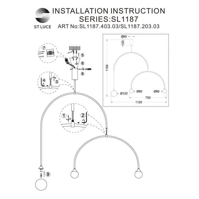 Подвесной светильник ST Luce Vive SL1187.403.03 Подвесной светильник ST Luce Vive SL1187.403.03
