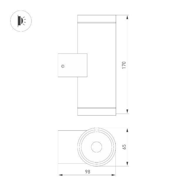 Уличный настенный светильник Arlight LGD-RAY-WALL-TWIN-R65-2x9W Day4000 (GR, 23 deg, 230V) 044850 Уличный настенный светильник Arlight LGD-RAY-WALL-TWIN-R65-2x9W Day4000 (GR, 23 deg, 230V) 044850