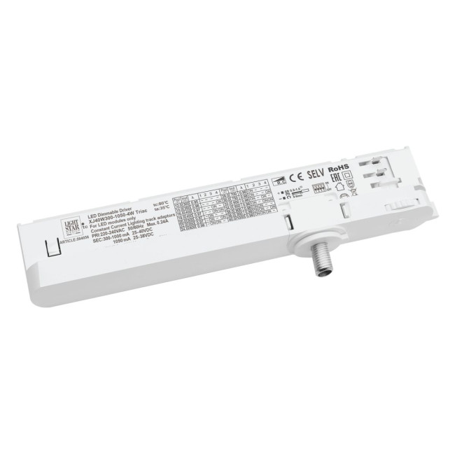 Адаптер с драйвером с DIP-switch управляемый по TRIAC д/трек-системы Quattro Lightstar 594056 Адаптер с драйвером с DIP-switch управляемый по TRIAC д/трек-системы Quattro Lightstar 594056