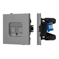 Механизм компьютерной розетки двойной Arlight SCT-TENDO-MPC2-PL-GR (RJ-45, CAT6) 054102