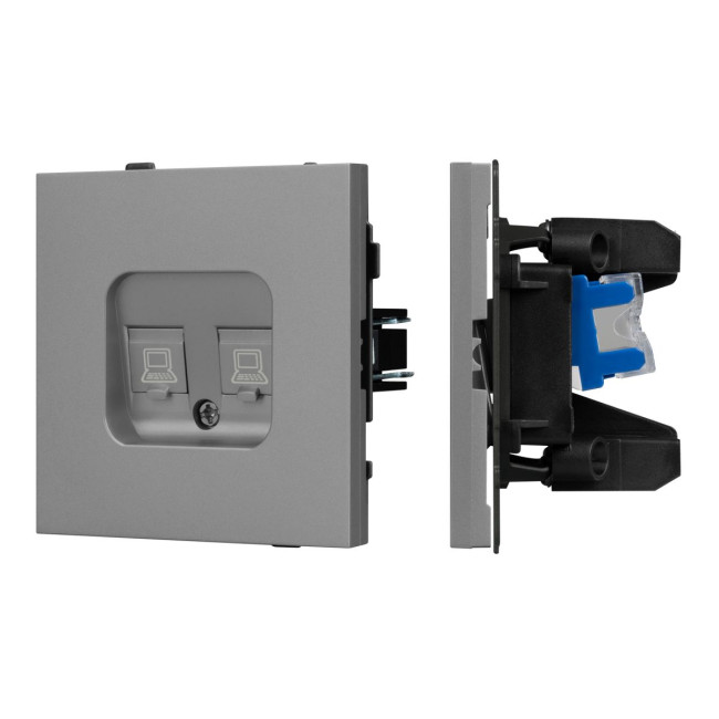 Механизм компьютерной розетки двойной Arlight SCT-TENDO-MPC2-PL-GR (RJ-45, CAT6) 054102 Механизм компьютерной розетки двойной Arlight SCT-TENDO-MPC2-PL-GR (RJ-45, CAT6) 054102