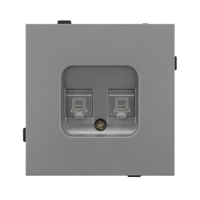 Механизм компьютерной розетки двойной Arlight SCT-TENDO-MPC2-PL-GR (RJ-45, CAT6) 054102 Механизм компьютерной розетки двойной Arlight SCT-TENDO-MPC2-PL-GR (RJ-45, CAT6) 054102