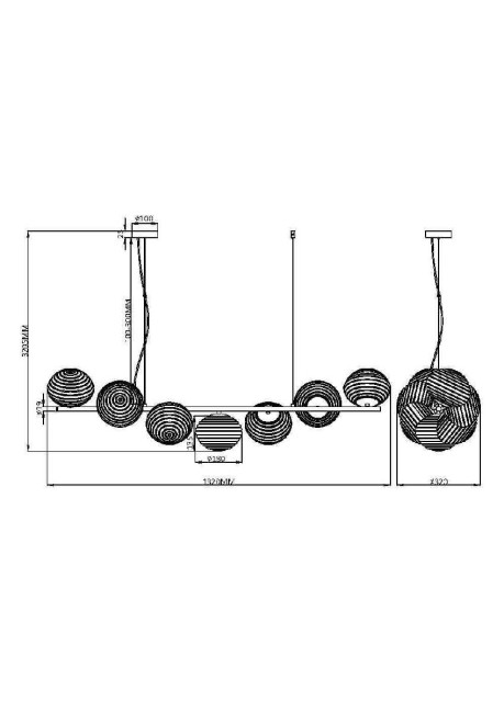 Подвесная люстра Maytoni Reels MOD268PL-07B