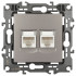 Розетка компьютерная двойная RJ45 Эра 12-3108-16 Б0065665 Розетка компьютерная двойная RJ45 Эра 12-3108-16 Б0065665
