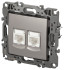 Розетка компьютерная двойная RJ45 Эра 12-3108-16 Б0065665 Розетка компьютерная двойная RJ45 Эра 12-3108-16 Б0065665