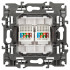 Розетка компьютерная двойная RJ45 Эра 12-3108-16 Б0065665 Розетка компьютерная двойная RJ45 Эра 12-3108-16 Б0065665