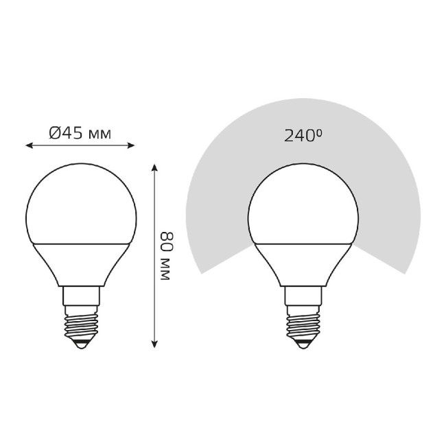 Лампа светодиодная Gauss E14 10W 4100K матовая 53120 Лампа светодиодная Gauss E14 10W 4100K матовая 53120