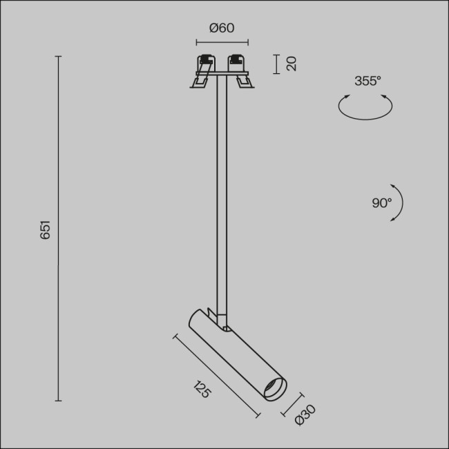 Подвесной встраиваемый светодиодный светильник Maytoni Technical Pendant Focus T P141RS-L125-6W3K-B Подвесной встраиваемый светодиодный светильник Maytoni Technical Pendant Focus T P141RS-L125-6W3K-B