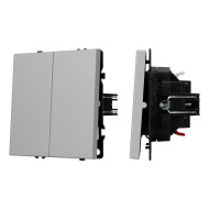 Механизм выключателя двухклавишный проходной Arlight SWT-NOBE-MKP2-SFPL-IS (230V, 10A) 059423