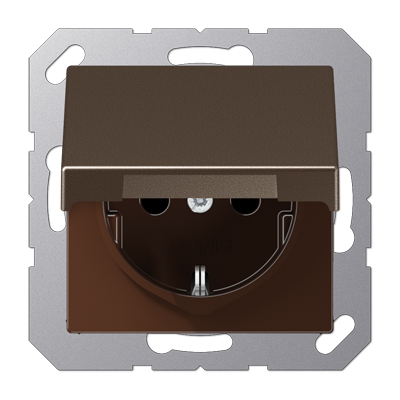 Розетка Schuko с крышкой и шторками Jung A1520BFKIKLMO Розетка Schuko с крышкой и шторками Jung A1520BFKIKLMO