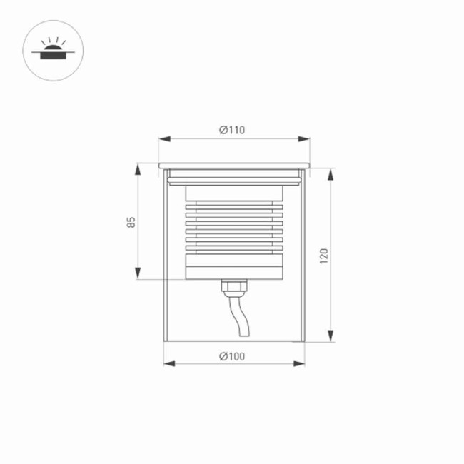 Ландшафтный светильник Arlight LTD-Ground-R110-15W Day4000 033578 Ландшафтный светильник Arlight LTD-Ground-R110-15W Day4000 033578