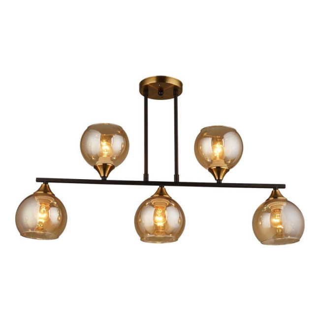 Люстра на штанге IMEX MD.1234-5-S BK+CP Люстра на штанге IMEX MD.1234-5-S BK+CP