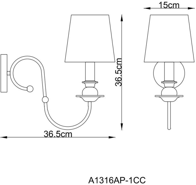 Бра Arte Lamp Molly A1316AP-1CC Бра Arte Lamp Molly A1316AP-1CC