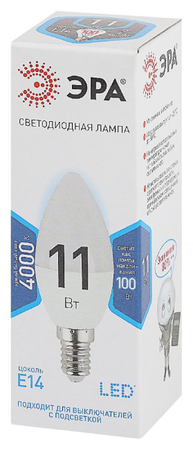 Лампа светодиодная Эра E14 11W 4000K LED B35-11W-840-E14 Б0032982 Лампа светодиодная Эра E14 11W 4000K LED B35-11W-840-E14 Б0032982