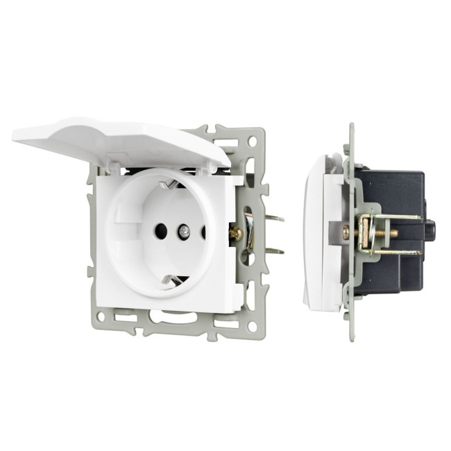 Механизм розетки влагозащищённый Arlight SCT-MCP-PL-WH (250V, 16A) 043745 Механизм розетки влагозащищённый Arlight SCT-MCP-PL-WH (250V, 16A) 043745