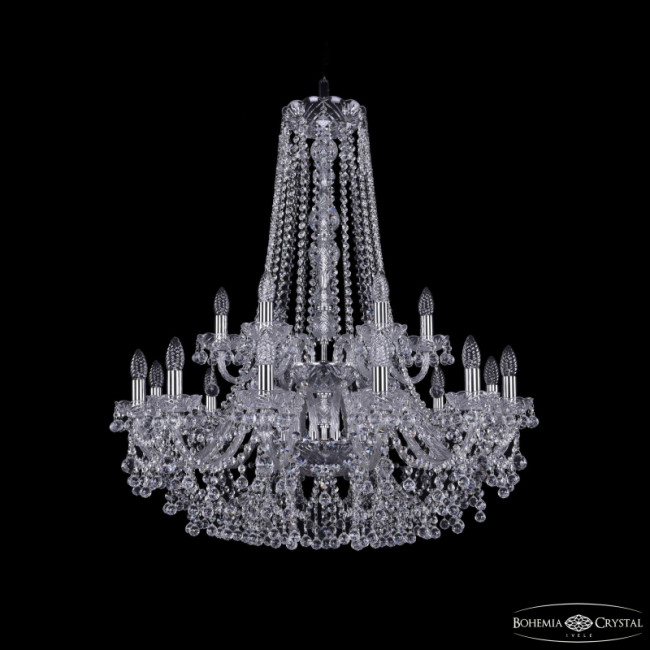 Подвесная люстра Bohemia Ivele Crystal 1409/12+6/300/h-94/2d Ni