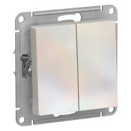 Выключатель 2-клавишный с самовозвратом, сх.2, 10А, механизм Systeme Electric AtlasDesign Жемчуг ATN000417