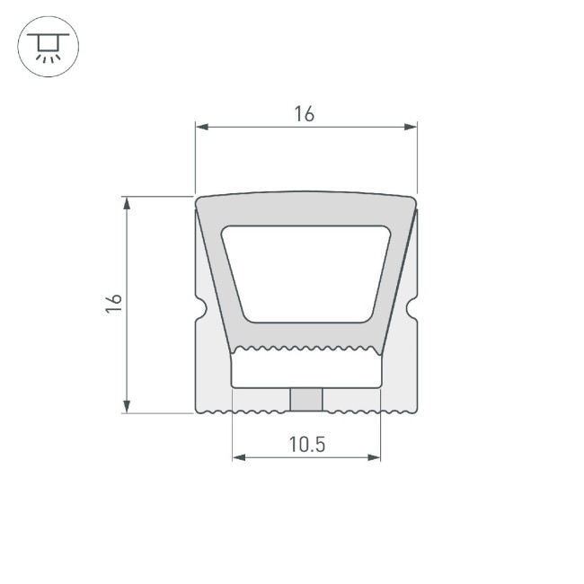 Силиконовый профиль Arlight WPH-FLEX-1616-TOP-S11-5m WHITE 040270